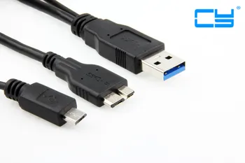 

1pcs/USB 3.0 AM A Type Male To micro B USB 3.0 Male + Micro USB 2.0 5pin Male Y Cable For hdd M3 Portable ADATA