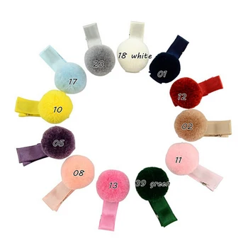 

12PCS Cute Plush Ball Hairpins Baby Girls Barrettes Headwear Accessories Hairpins Protect Hair Well Kids Hair clip for Children