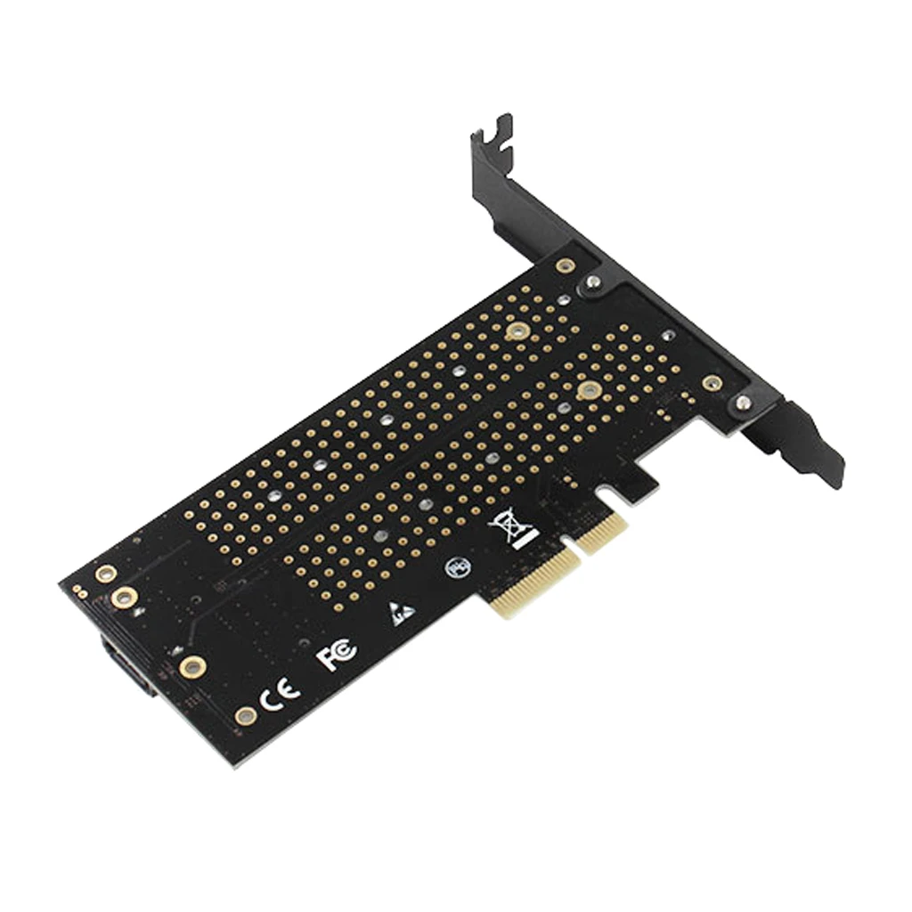Dual M.2 PCIe Adapter,NVME SSD M-key or SATA AHCI B-key to PCIe 3.0 4X Card 