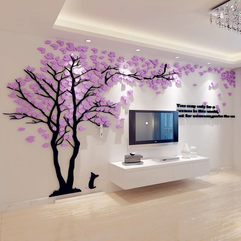 Party Supplies Acrylic Creative Couple Tree Home Decor Stereo Wall