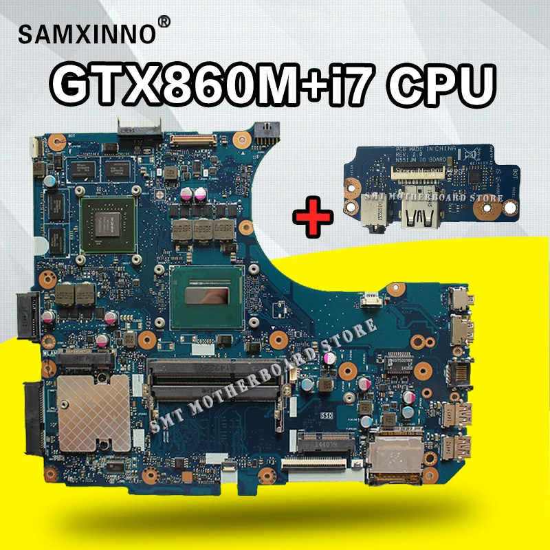N551JM материнская плата i7-4710HQ GTX860M ram для ASUS G551JM ноутбука Тест 100% | Компьютеры и офис