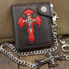 Кепка-тракер в стиле готик-панк череп крест кожаный кошелек с кольцом для ключей