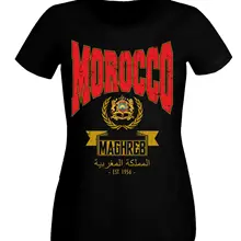 Летние новые женские забавные повседневные брендовые рубашки Топ Marokko Wo Женская футболист Morocco Design Женская футболка