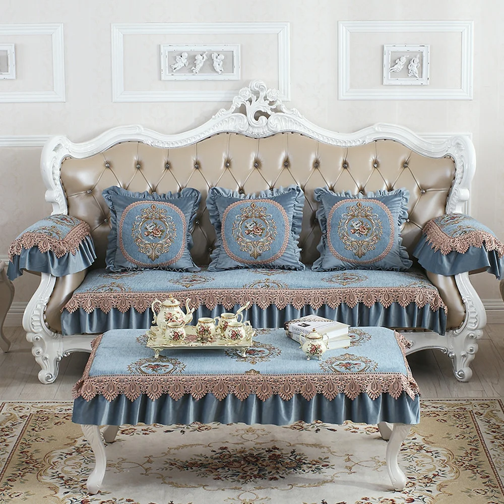 Luxury chenille jacquard sofa cover set Combination Kit Pillowcase High