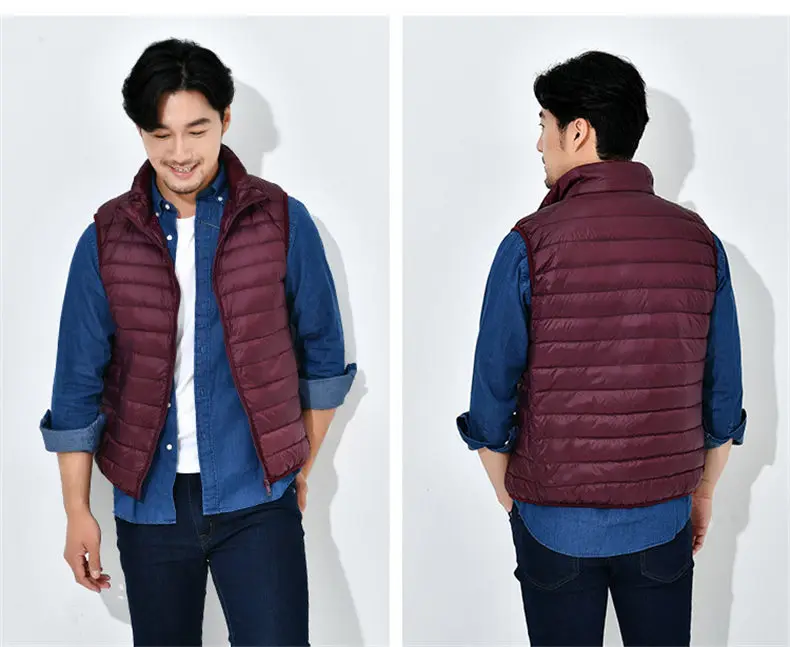 8Colors Winter Autumn 90% White Duck Down Vest Men Keep Warm Male parka Sleeveless Coat Man Muls Brand Cothing Feather Outwear-09