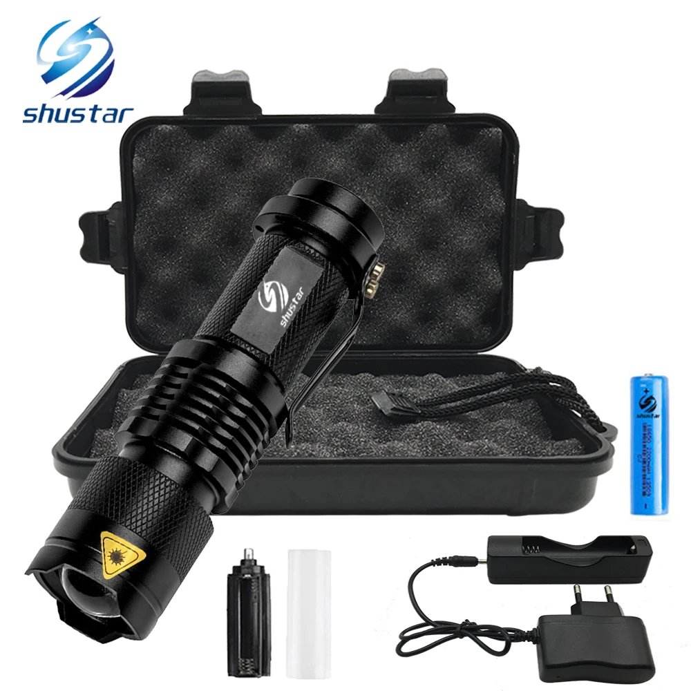 

LED flashlight CREE XM-L2 8000 Lumens torch 5 modes flashlight Zoomble Camping lights for 18650 battery with chager + battery