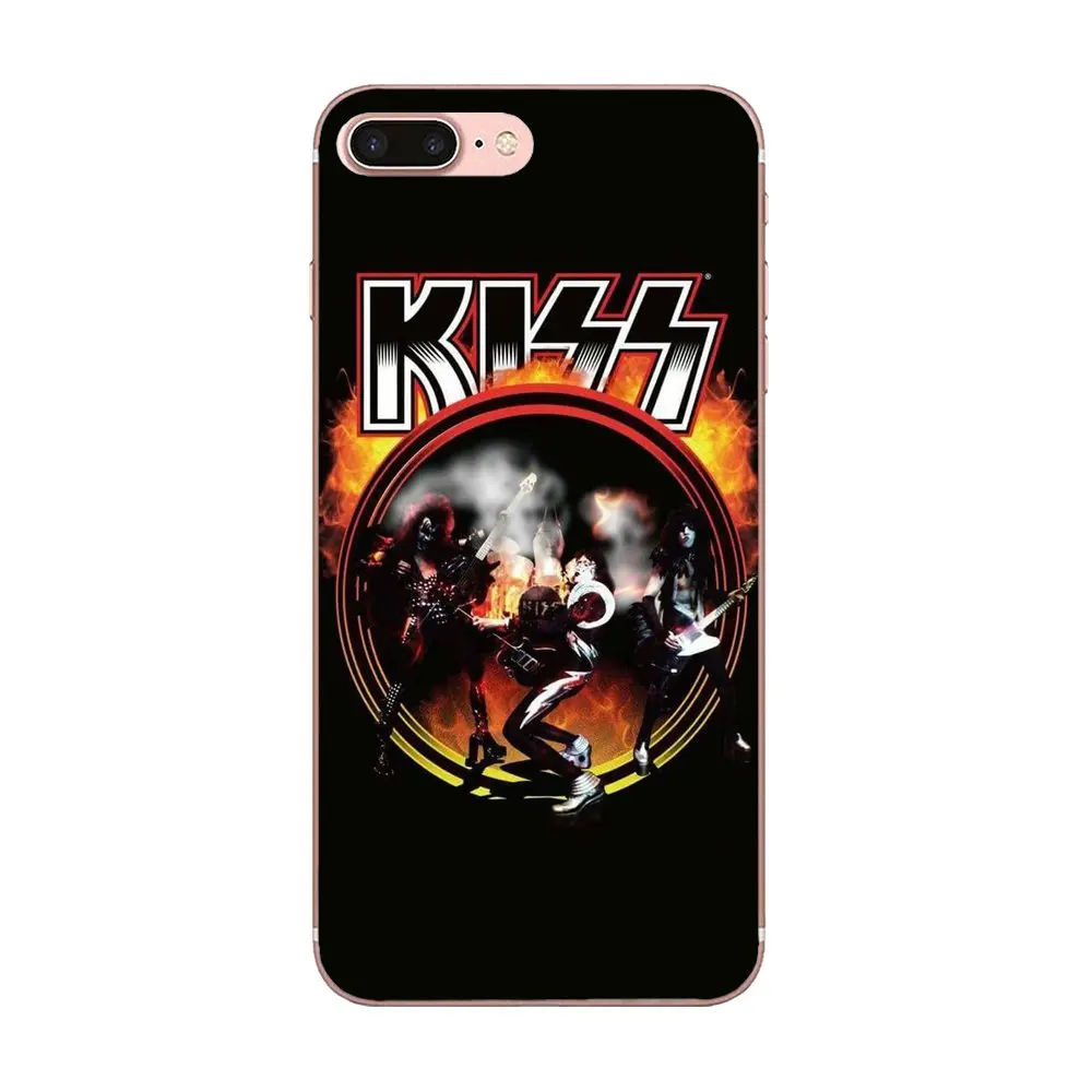 Тонкий чехол Kiss Let's Rock Band Skin для Apple iPhone 4 4S 5 5C 5S SE 6 6S 7 8 Plus X XS Max XR|Чехлы-накладки| |
