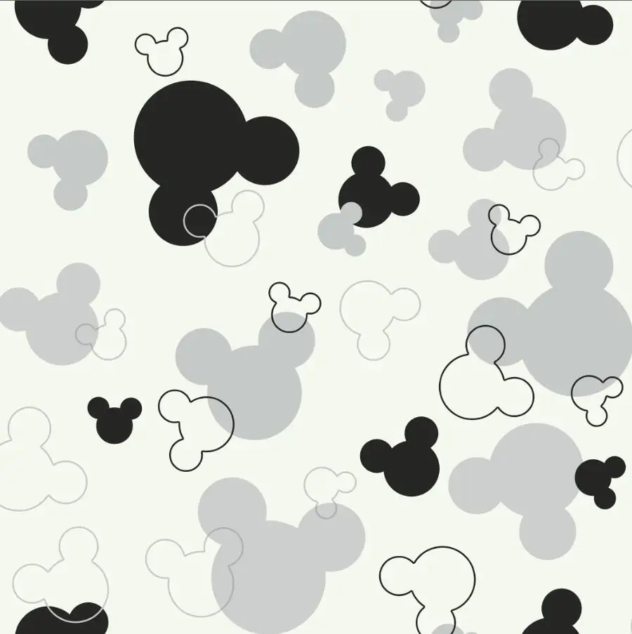 

6x6ft Black White Mickey Mouse Head Pattern Custom Photo Studio Seamless Background Backdrop Vinyl 180cm x 180cm