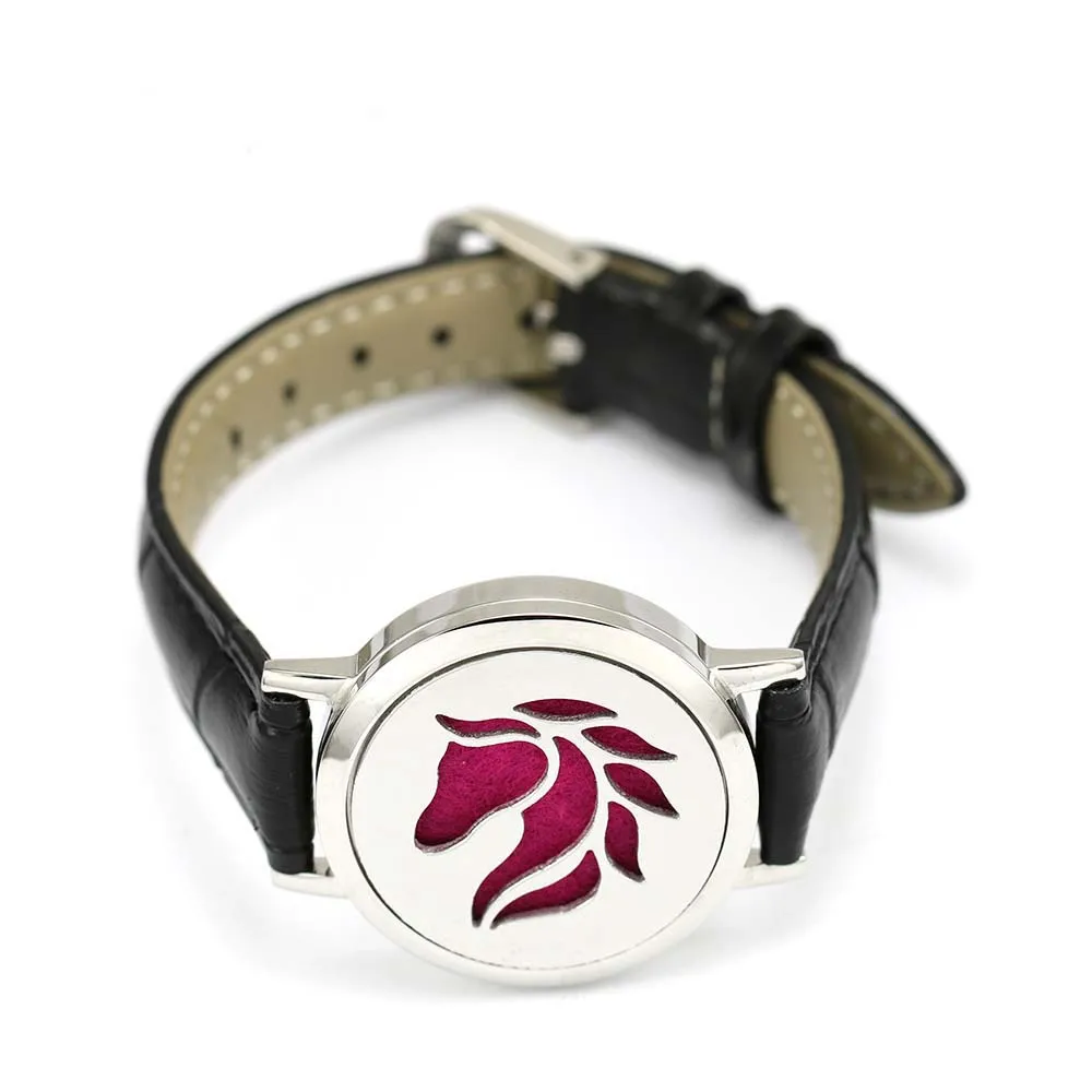 

30mm Twist Diffuser Bracelet Horse Pattern Wrap Bracelet Camo Leather Essential Oil 316l Stainless Steel Perfume Locket