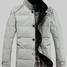 M-3XL Горячая зима Мужская Новая мода среднего возраста бизнес лидер перо вниз хлопок одежда тонкий