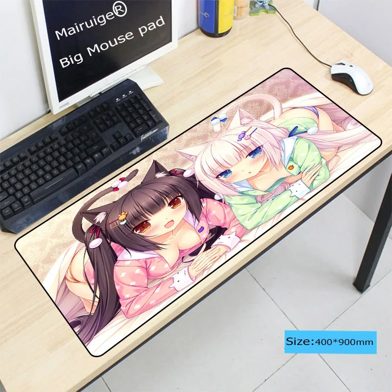 Mairuige 900x400 мм Chocola Nekopara коврик для клавиатуры и мыши геймерские коврики аниме