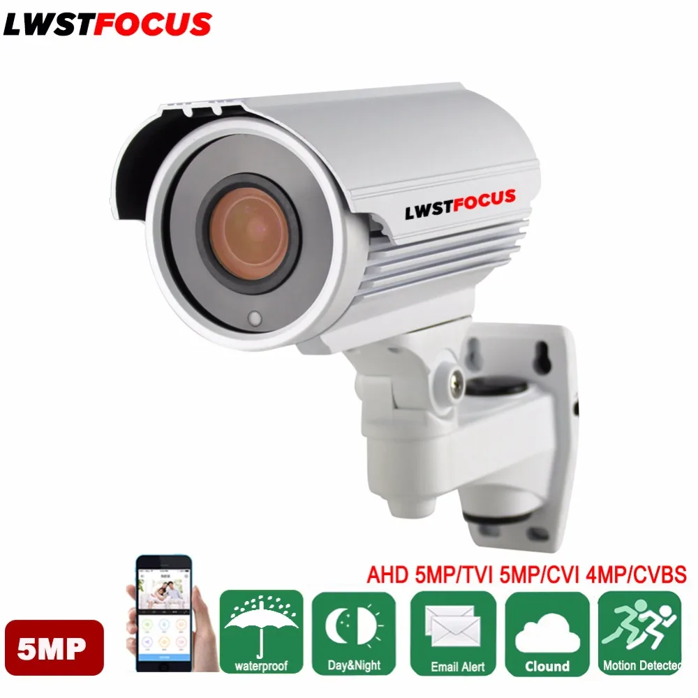 

LWSTFOCUS 5MP AHD TVI Camera 4MP CVI Camera Security Surveillance Camera Waterproof CCTV Camera 4Pcs Array LED 60M Nightvision