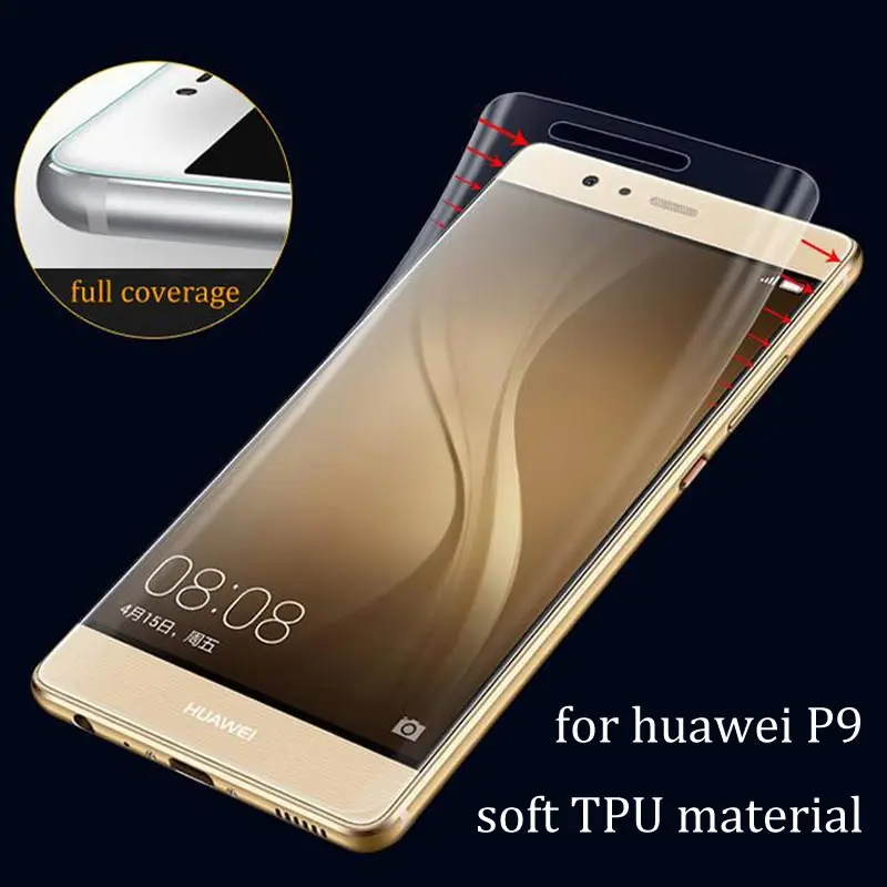 Защитная пленка для экрана с полным покрытием huawei P9 Lite Honor 8 mate 9 из мягкого ТПУ rial