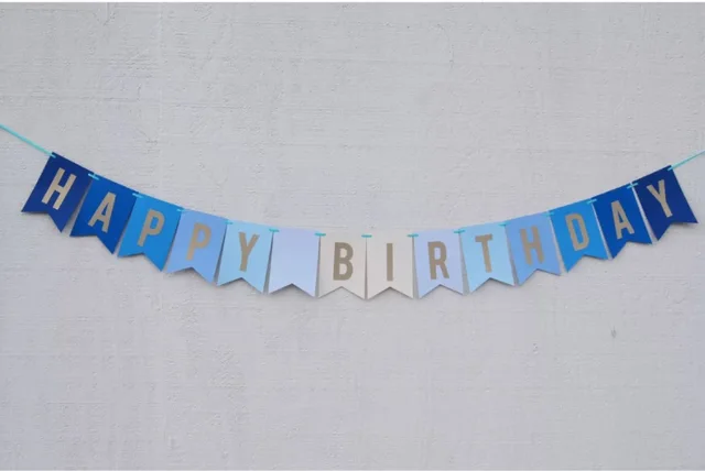 blue happy birthday banner
