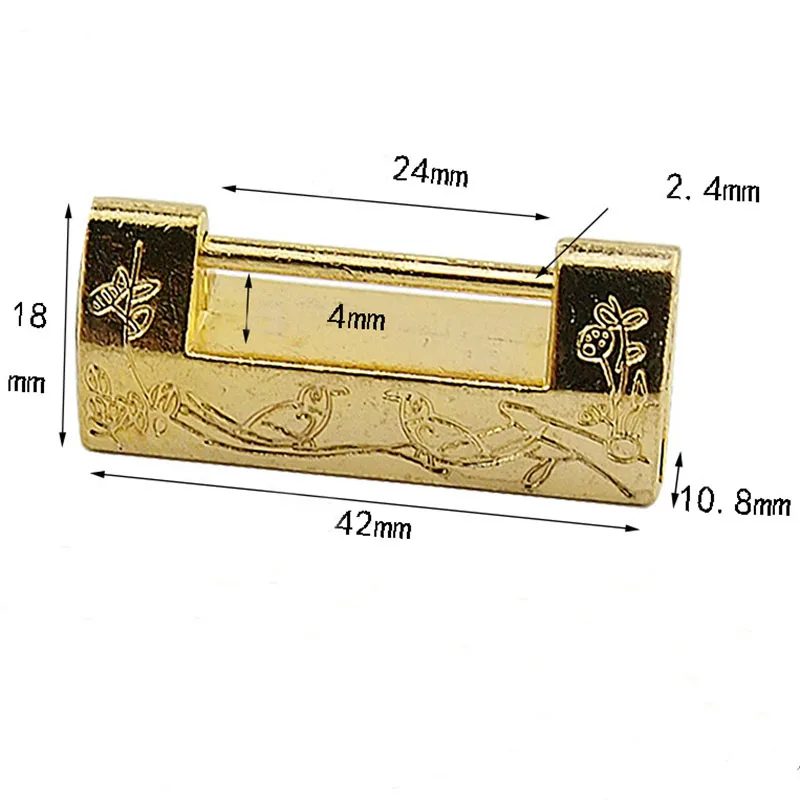 Alloy Antique Bronze Chinese Old Decorative Lock Jewelry Chest Box Lock Padlock for Wooden Wood Suitcase Drawer Cabinet 5