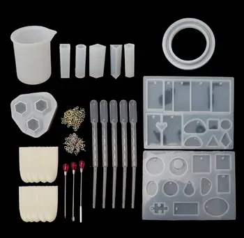 

10 Pack Resin Casting Jewelry Pendant Mold and Tool Kit for Resin Jewelry Making Accessory Jelwery Casting Molds
