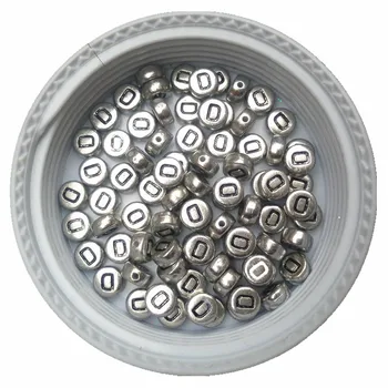 

Wholesale 3600PCS 4*7MM Flat Coin Round Shape Silver Color Acrylic Letter Beads Single Initial D Printing Alphabet Jewelry Beads