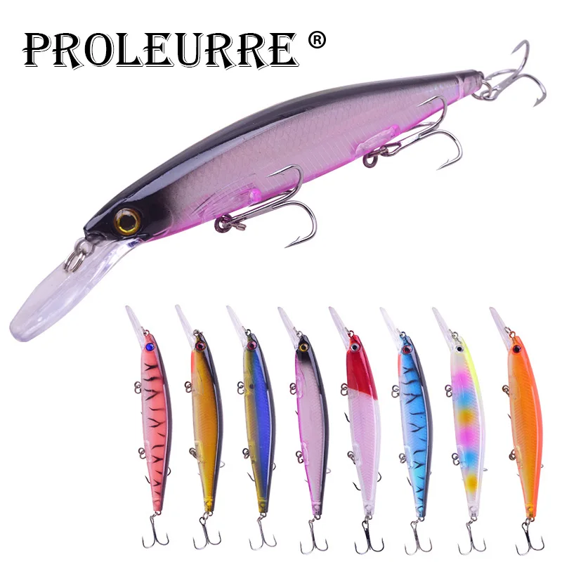 

Proleurre 12.5g 12.5cm Fishing Wobbler Laser Minnow Fishing Lure Artificial Hard Bait Professional Crankbait Bass Pesca Retail