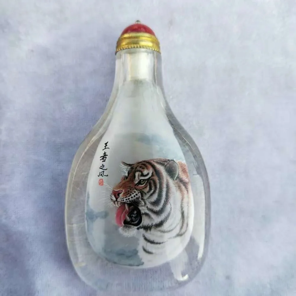 Натуральная рутиловая кварцевая кристальная бутылка ручная роспись ручной