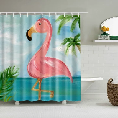 Красочные Мультяшные единороги Фламинго водонепроницаемые занавески для душа полиэстер Ткань Высокое качество плесени устойчивые занавески для ванной комнаты - Цвет: C0542