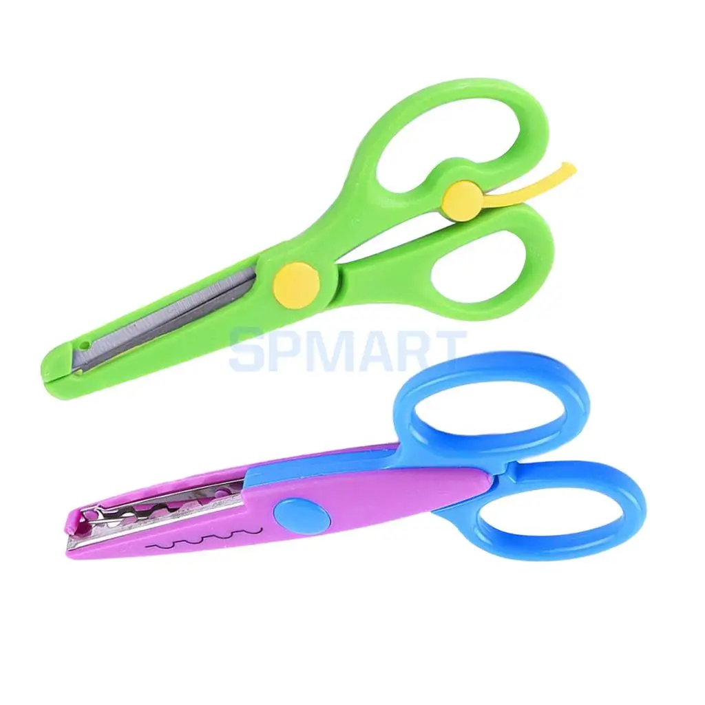 MagiDeal 2pcs Children Left & Right Handed Scissors Craft Safe Paper Cutting