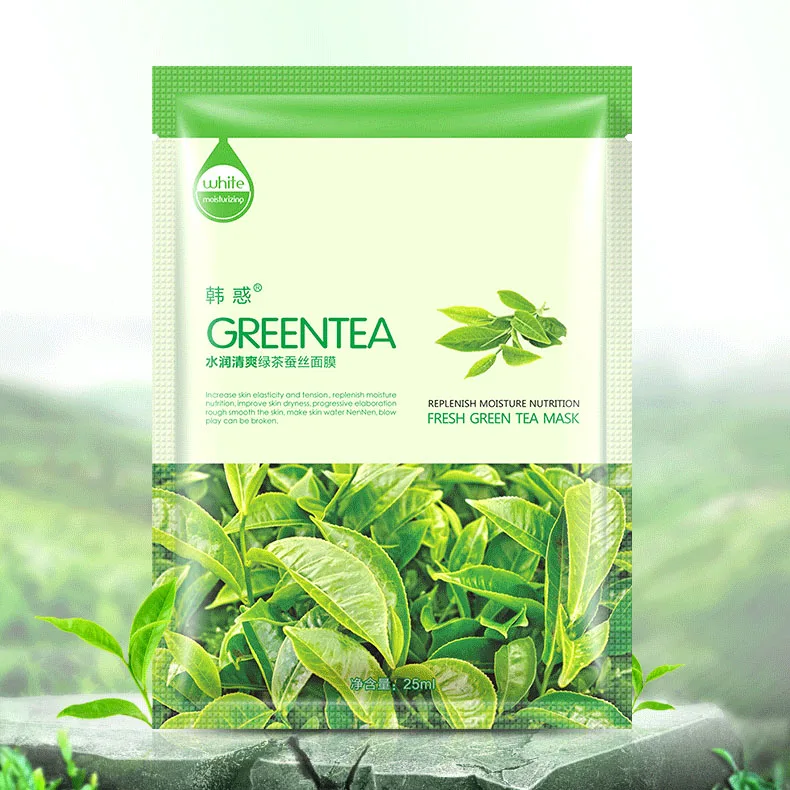 HanHuo Acerola GreenTea огурец алоэ жемчуг кубилоза маска для лица Уход за Кожей маска для лица белый увлажняющий контроль масла - Цвет: GreenTea