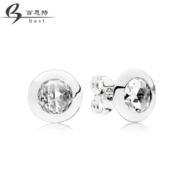 

BEST 100% Sterling silver 1:1 Glamour 296216CZ RADIANT LOGO EARRING STUDS Original Women wedding Fashion Jewelry 2018