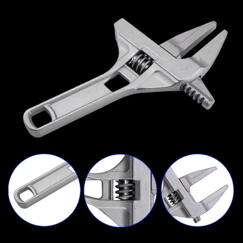 

Bathroom Wrench Aluminium Alloy 16-68mm Adjustable Opening Spanner Mini Nut Key Hand Tools LKS99