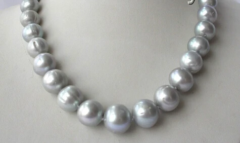 

Miss charm Jew1337 stunning big 12-15mm round gray freshwater cultured pearl necklace