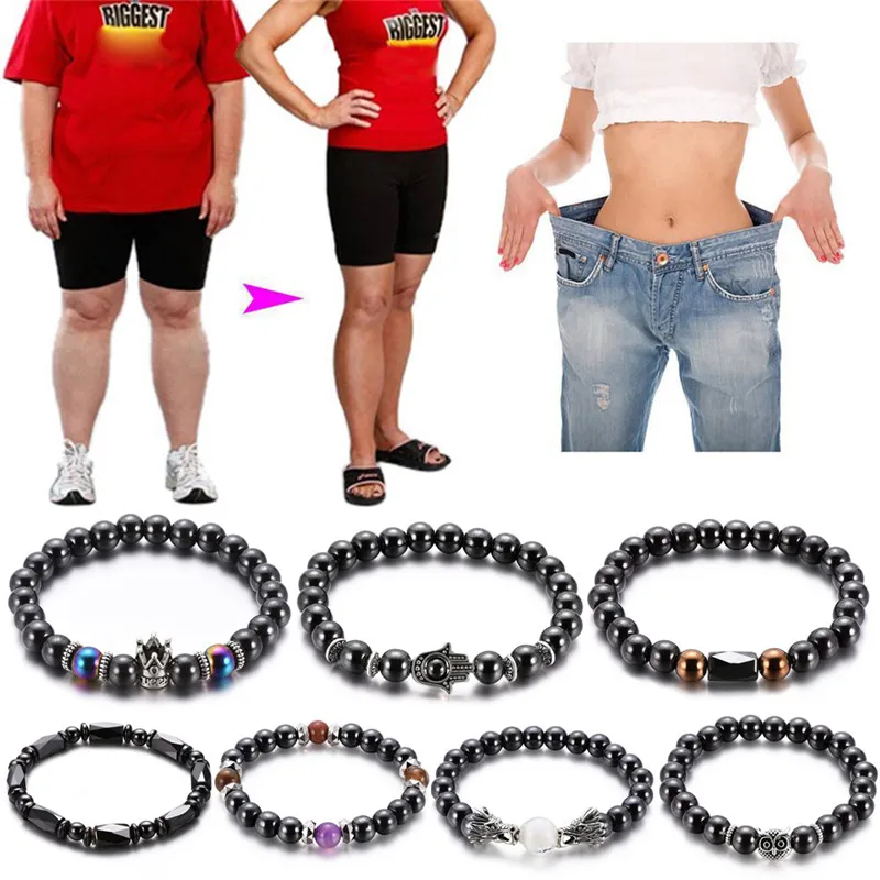 Weight Loss Hematite Magnet Anklet Colorful Stone Magnetic Therapy Bracelet Chain Anklet Weight Loss Product Body Slim Jewelry