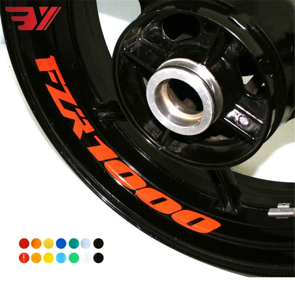 

BYSPRINT 8 X CUSTOM INNER RIM DECALS WHEEL Reflective STICKERS STRIPES FIT YAMAHA FZR 1000