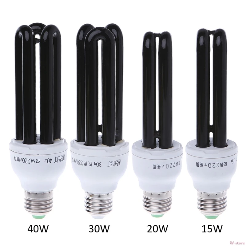 2018 E27 15/20/30/40W UV ультрафиолетовые люминесцентные Black светильник CFL Lamp 220V W store