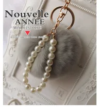 New HotFashion Fluffy Faux Colorful Rabbit Fur Ball Pom Pom Keychain Pearl Women BagTrinket Gold Plated Key Ring Car Accessories New HotFashion Fluffy Faux Colorful Rabbit Fur Ball Pom Pom Keychain Pearl Women BagTrinket Gold Plated Key Ring Car Accessories