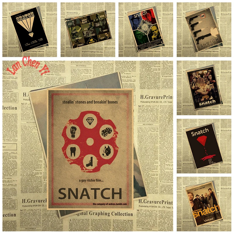 

Vintage Nostalgic Snatch Movie Kraft Paper Poster Bar Cafe Vintage High quality Printing Drawing core Decorative Painting
