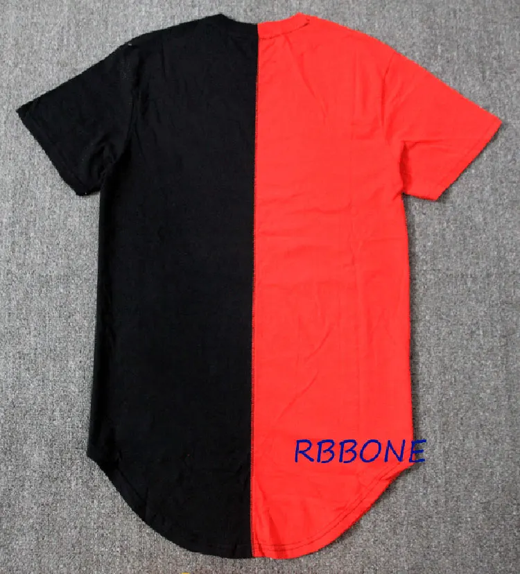 Beste Half zwart wit Nieuwe Designer 2019 Mannen Zomer Extended T shirt Hip Hop Street Fashion Casual Korte Mouw T shirt Mannen