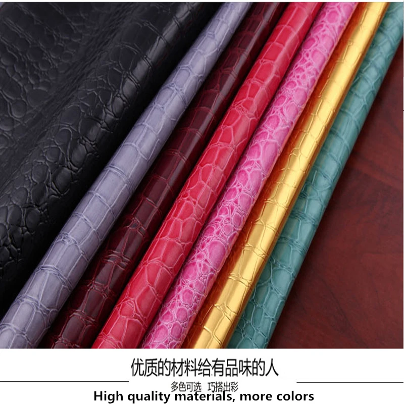 

1piece=90cm * 138cm bright Pvc waterproof leather fabric, crocodile pattern artificial leather fabric, diy handmade leather