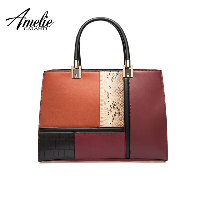 AMELIE GALANTI 2018 New Autumn and Winter Women Bag Stitching Fashion Ladies Handbag Luxury Female Bags for Woman Crossbody Bags