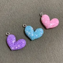 50 шт. полимерные фиолетовые синие розовые подвески в форме сердца DIY Аксессуары Подвески ручной работы ожерелье брелоки серьги