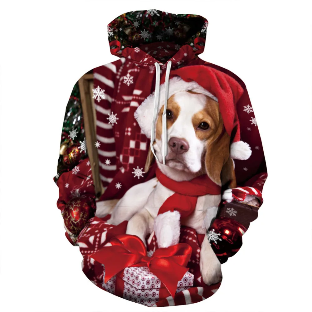 

Christmas Women Hoodies Unisex Sweatshirt Men Brand Hoodie Winter Casual Dog Cat Tracksuit Pullover DropShip Streetwear Casual