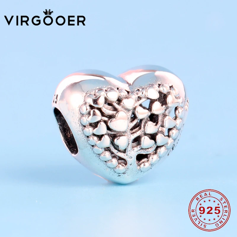 

Virgooer Authentic 925 Sterling Silver Sparkling Cz Tree Of Heart Beads For Jewelry Making Fit Original Pandora Charm Bracelet