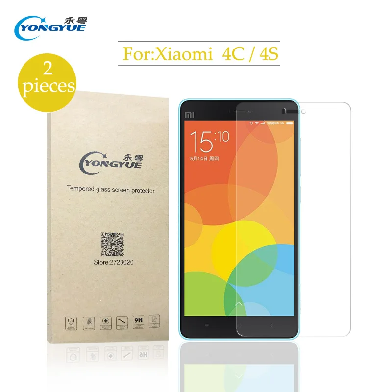 YongYue 2pcs/lot For Xiaomi 4C 4S Tempered glass screen protector 9h hardness scratch proof protective film mi4c 4s | Мобильные
