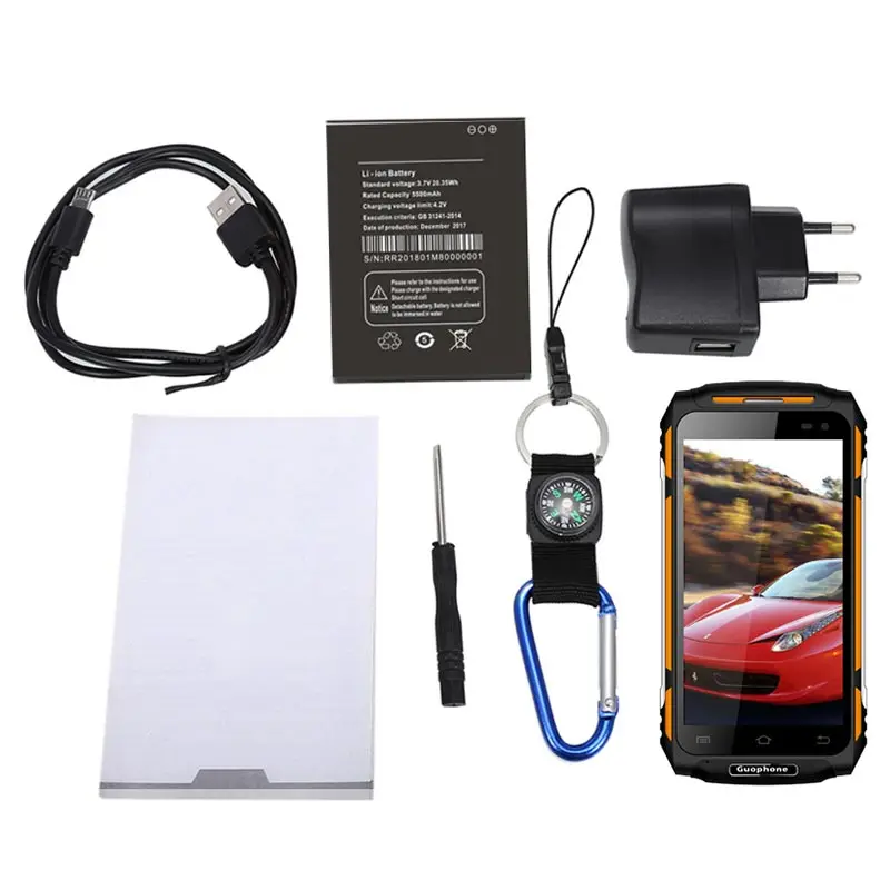 GUOPHONE X2 IP67 водонепроницаемый ударопрочный мобильный телефон 5500 мАч 5 0 &quotHD MTK6737