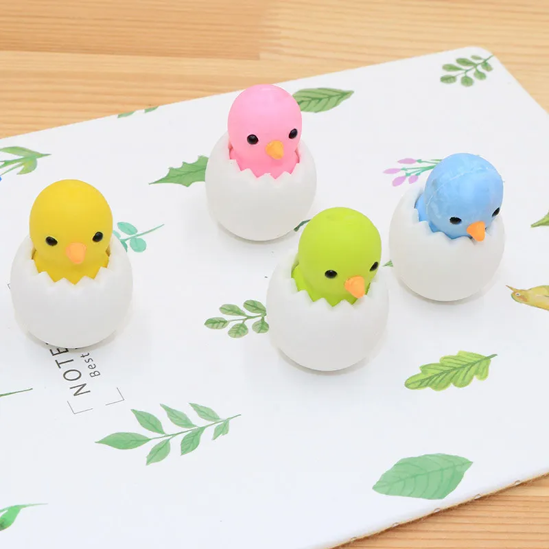 2 шт./лот милые животные яйцо в виде ракушки курица Резиновая Ластик Kawaii