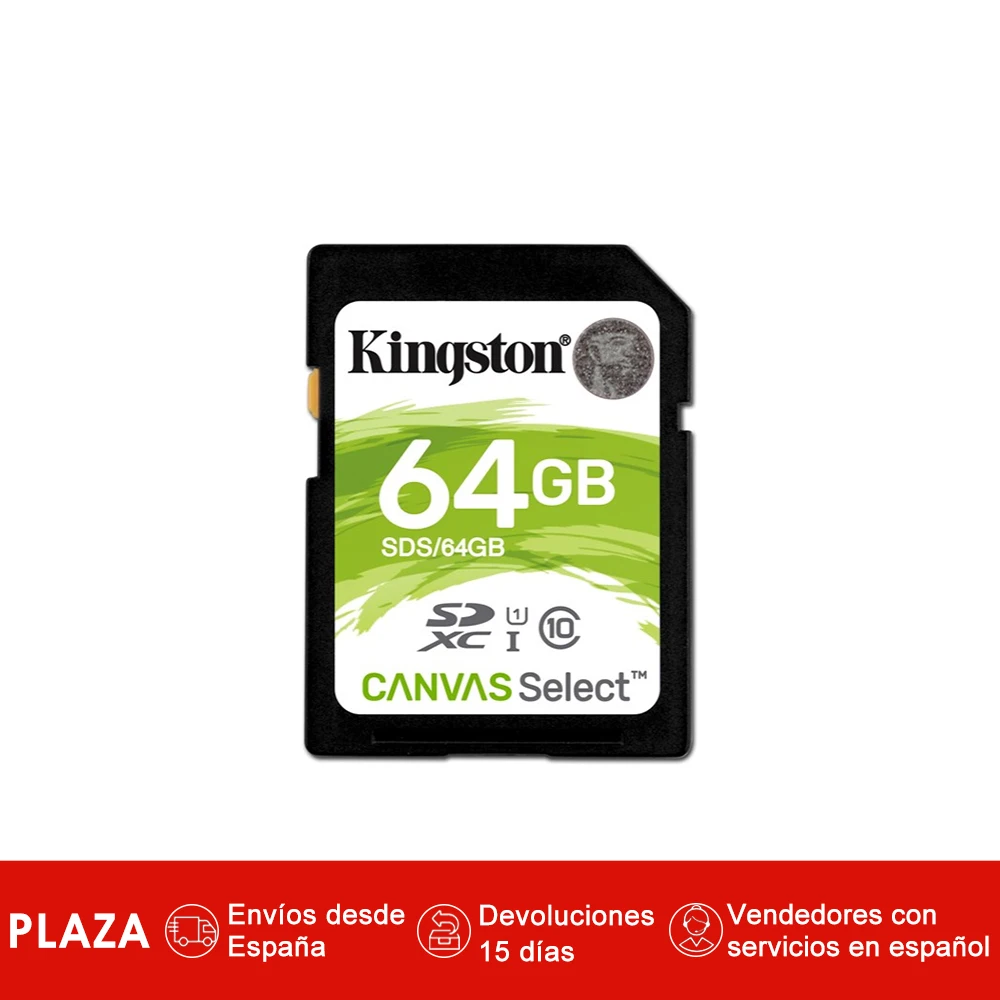 Kingston Technology Canvas Select 64 GB SDXC Clase 10 UHS-I 80 MB/s Negro | Компьютеры и офис