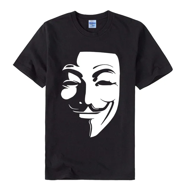 WE ARE LEGION T Shirt Anonymous V For Vendetta hacker Mask Mens Black tee