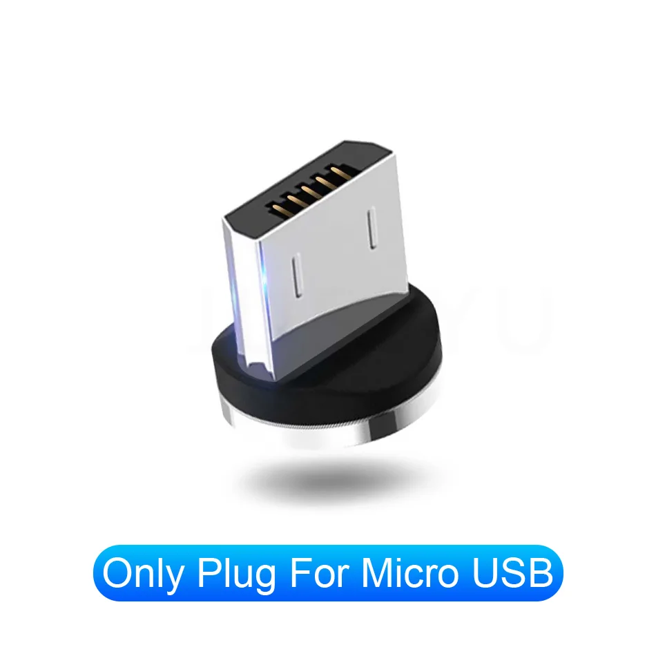 Jusfyu Магнитный кабель 1 м светодиодный Тип C Магнит Micro USB Зарядное устройство кабель для samsung S10 iPhone X XS Max XR 7 8 6 мобильный телефон кабель с разъемом usb-c - Цвет: For Micro Plug