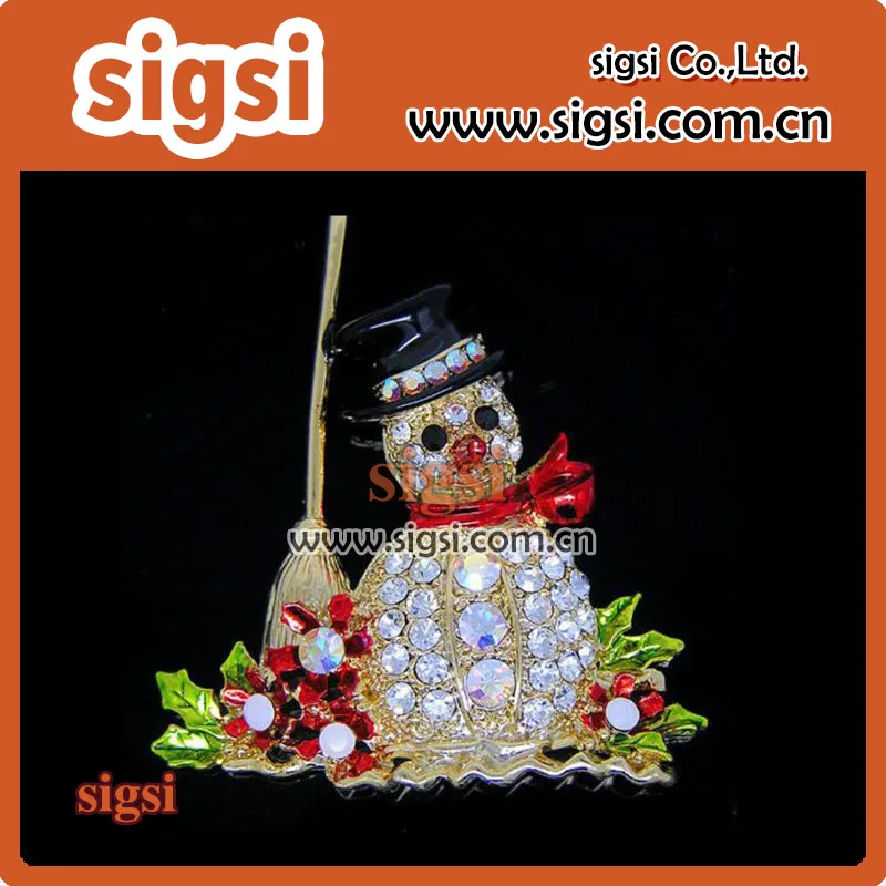 

Симпатичная Хрустальная Рождественская брошь в виде снеговика, булавка для праздничного подарка, украшение для вечеринки, подарки, рождественские булавки, украшение