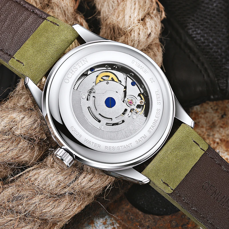 Luxury Top Brand OCHSTIN Automatic Watch Men Waterproof Date Sport Men Leather Mechanical Wrist Watch Male Clock Fashion relogio