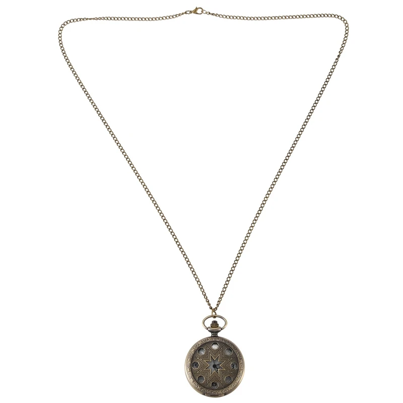 

Openwork Star Pocket Watch Large Roman Numerals Retro Pendant Men's And Women's Watch
