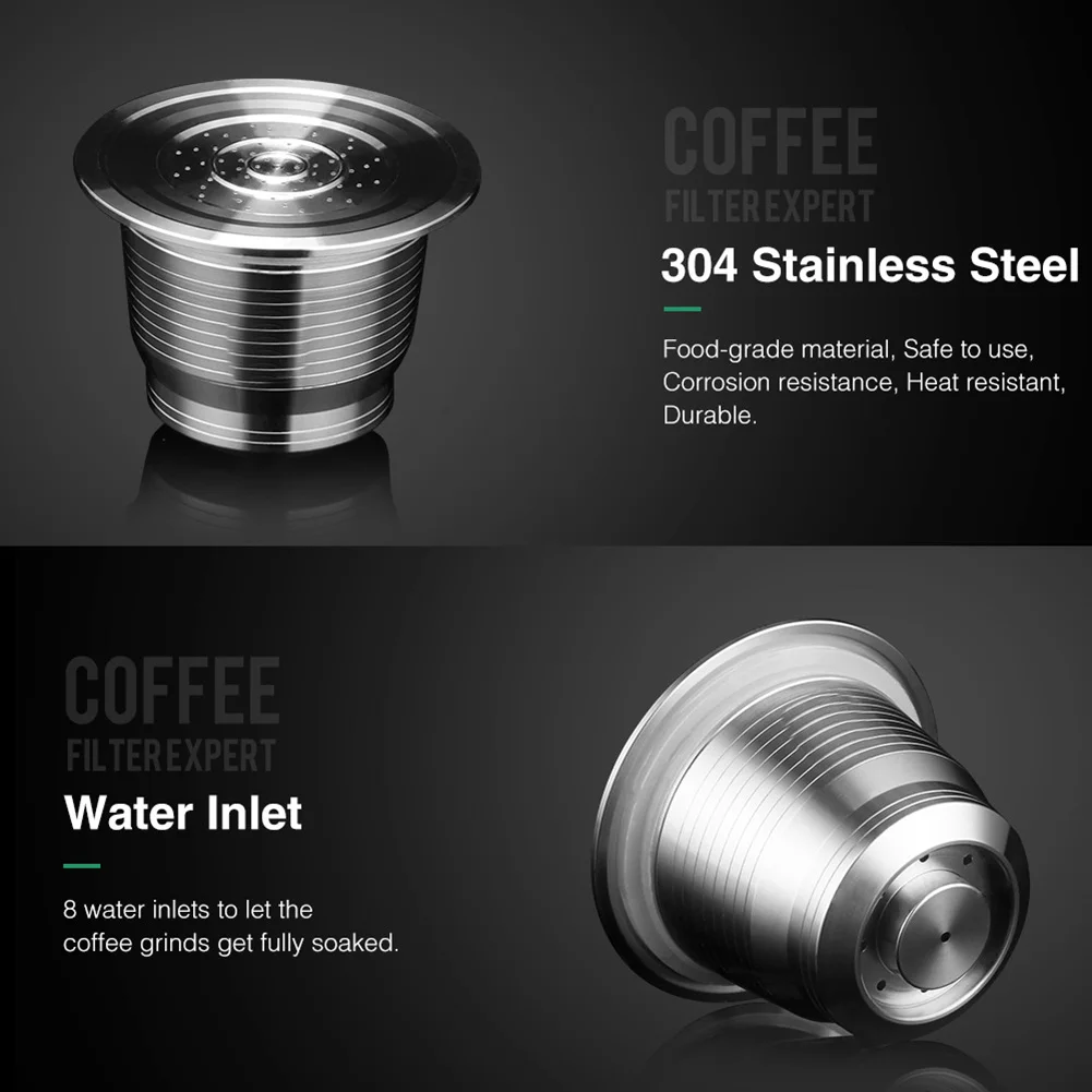 Newly Stainless Steel Reusable Refillable Coffee Pod Filter with Press Tamper Coffeeware Set TE889 Newly Stainless Steel Reusable Refillable Coffee Pod Filter with Press Tamper Coffeeware Set TE889